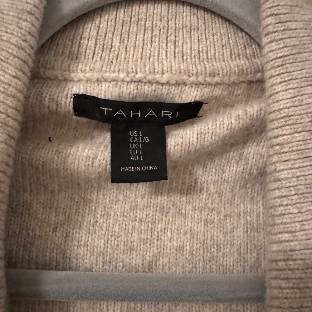 Tahari Light Tan Knit Cardigan